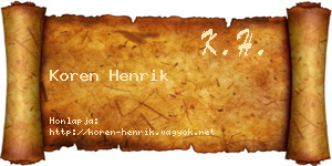 Koren Henrik névjegykártya